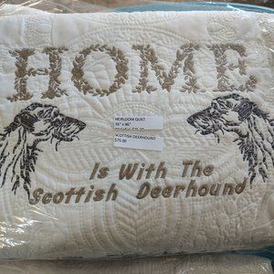 Scottish Deerhound Embroidered Heirloom quilt